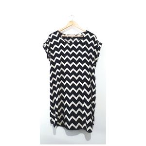 Pink Rose Zigzag Striped Dress